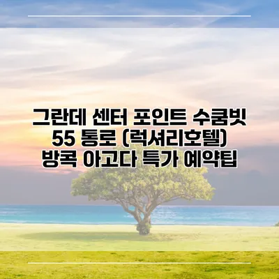그란데 센터 포인트 수쿰빗 55 통로 (럭셔리호텔) 방콕 아고다 특가 예약팁