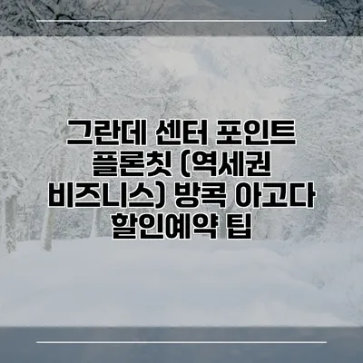 그란데 센터 포인트 플론칫 (역세권 비즈니스) 방콕 아고다 할인예약 팁