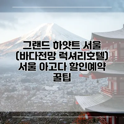 그랜드 하얏트 서울 (바다전망 럭셔리호텔) 서울 아고다 할인예약 꿀팁