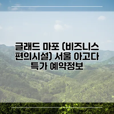 글래드 마포 (비즈니스 편의시설) 서울 아고다 특가 예약정보