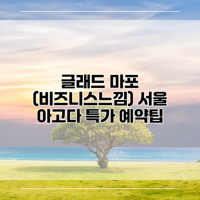 글래드 마포 (비즈니스느낌) 서울 아고다 특가 예약팁