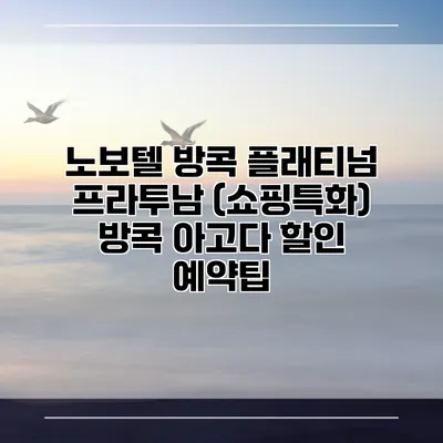 노보텔 방콕 플래티넘 프라투남 (쇼핑특화) 방콕 아고다 할인 예약팁