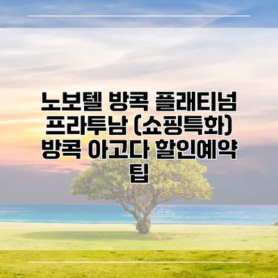 노보텔 방콕 플래티넘 프라투남 (쇼핑특화) 방콕 아고다 할인예약 팁