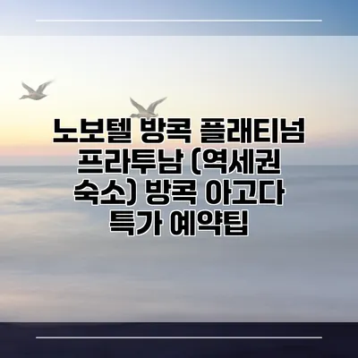 노보텔 방콕 플래티넘 프라투남 (역세권 숙소) 방콕 아고다 특가 예약팁