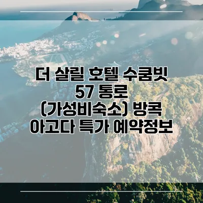 더 살릴 호텔 수쿰빗 57 통로 (가성비숙소) 방콕 아고다 특가 예약정보