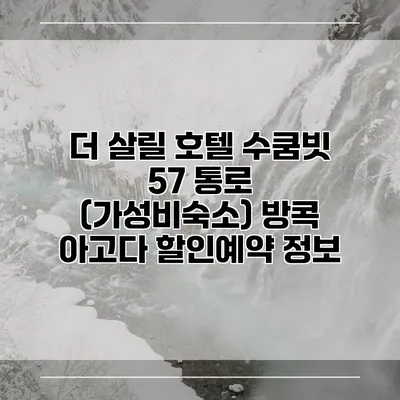 더 살릴 호텔 수쿰빗 57 통로 (가성비숙소) 방콕 아고다 할인예약 정보