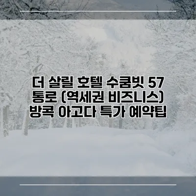 더 살릴 호텔 수쿰빗 57 통로 (역세권 비즈니스) 방콕 아고다 특가 예약팁