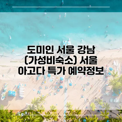 도미인 서울 강남 (가성비숙소) 서울 아고다 특가 예약정보
