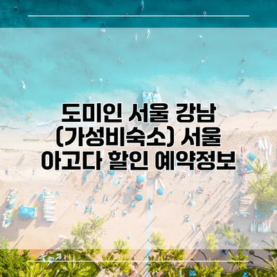 도미인 서울 강남 (가성비숙소) 서울 아고다 할인 예약정보