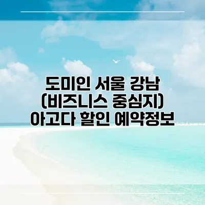 도미인 서울 강남 (비즈니스 중심지) 아고다 할인 예약정보