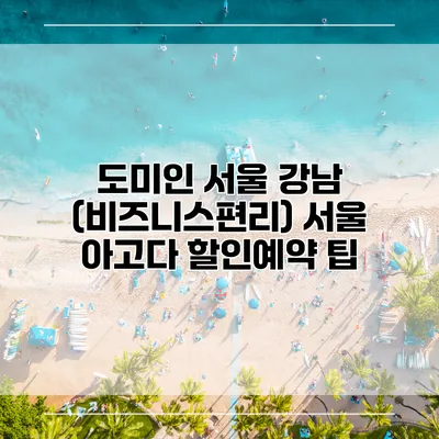 도미인 서울 강남 (비즈니스편리) 서울 아고다 할인예약 팁