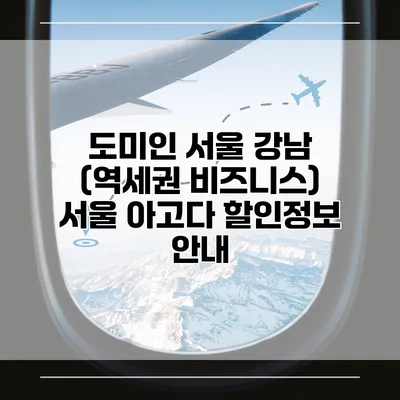 도미인 서울 강남 (역세권 비즈니스) 서울 아고다 할인정보 안내