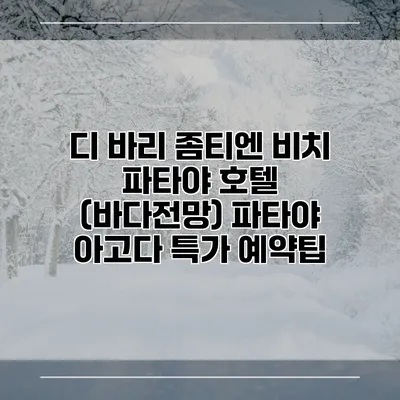 디 바리 좀티엔 비치 파타야 호텔 (바다전망) 파타야 아고다 특가 예약팁