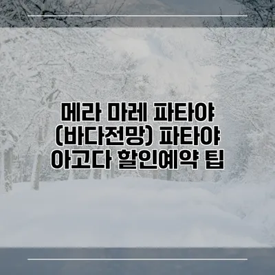 메라 마레 파타야 (바다전망) 파타야 아고다 할인예약 팁
