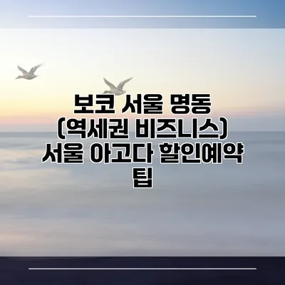 보코 서울 명동 (역세권 비즈니스) 서울 아고다 할인예약 팁
