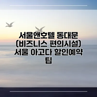 서울앤호텔 동대문 (비즈니스 편의시설) 서울 아고다 할인예약 팁