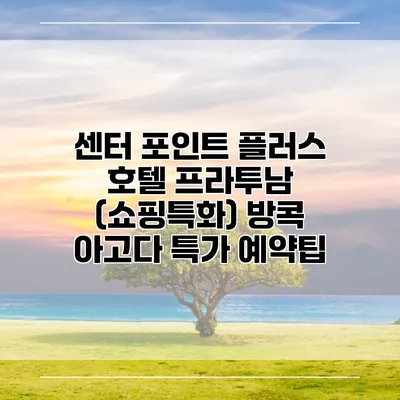 센터 포인트 플러스 호텔 프라투남 (쇼핑특화) 방콕 아고다 특가 예약팁