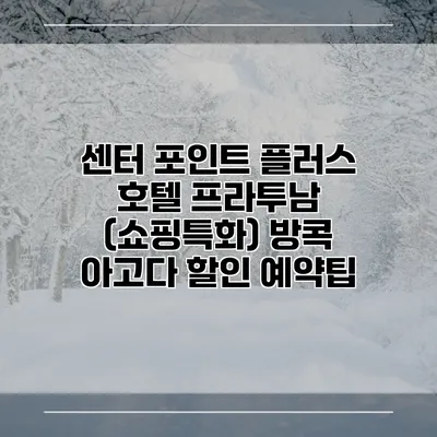 센터 포인트 플러스 호텔 프라투남 (쇼핑특화) 방콕 아고다 할인 예약팁