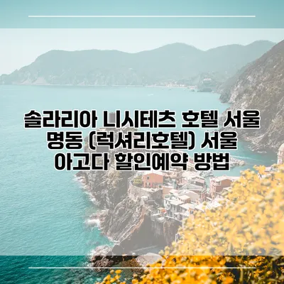 솔라리아 니시테츠 호텔 서울 명동 (럭셔리호텔) 서울 아고다 할인예약 방법