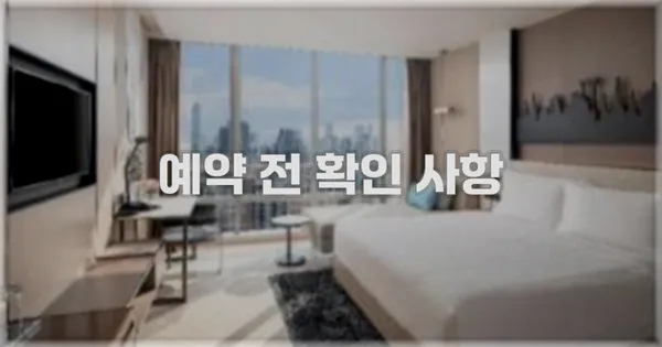 예약 전 확인 사항