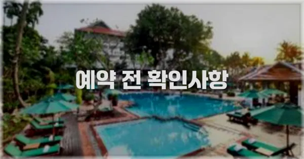 예약 전 확인사항