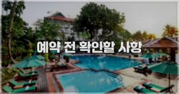 예약 전 확인할 사항
