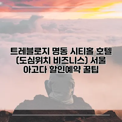 트레블로지 명동 시티홀 호텔 (도심위치 비즈니스) 서울 아고다 할인예약 꿀팁