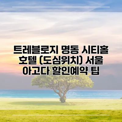 트레블로지 명동 시티홀 호텔 (도심위치) 서울 아고다 할인예약 팁