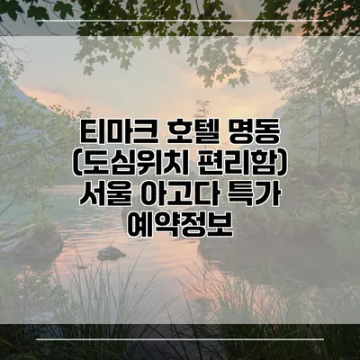 티마크 호텔 명동 (도심위치 편리함) 서울 아고다 특가 예약정보