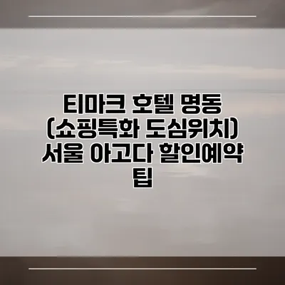 티마크 호텔 명동 (쇼핑특화 도심위치) 서울 아고다 할인예약 팁