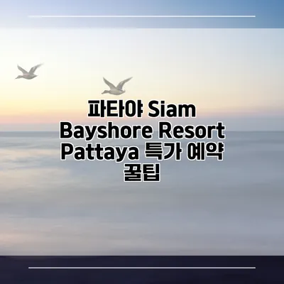 파타야 Siam Bayshore Resort Pattaya 특가 예약 꿀팁