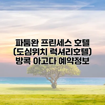 파툼완 프린세스 호텔 (도심위치 럭셔리호텔) 방콕 아고다 예약정보
