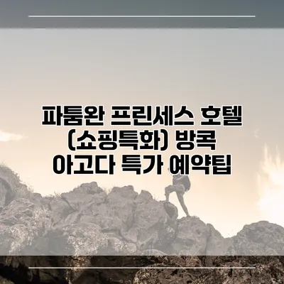 파툼완 프린세스 호텔 (쇼핑특화) 방콕 아고다 특가 예약팁