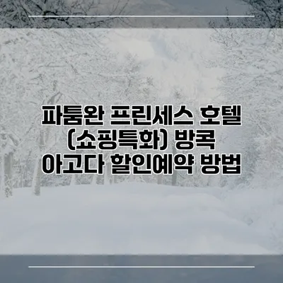 파툼완 프린세스 호텔 (쇼핑특화) 방콕 아고다 할인예약 방법