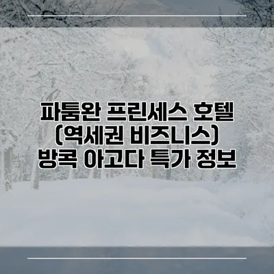 파툼완 프린세스 호텔 (역세권 비즈니스) 방콕 아고다 특가 정보