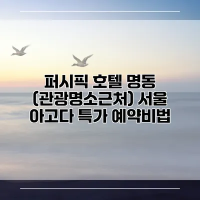 퍼시픽 호텔 명동 (관광명소근처) 서울 아고다 특가 예약비법