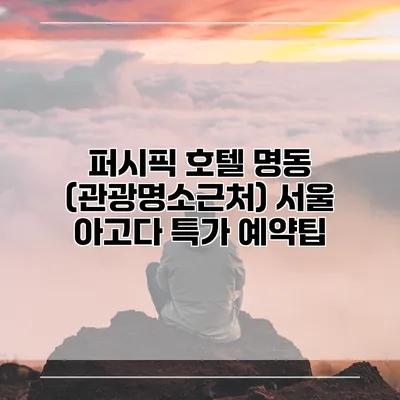 퍼시픽 호텔 명동 (관광명소근처) 서울 아고다 특가 예약팁