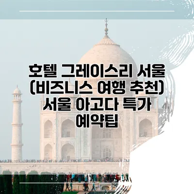 호텔 그레이스리 서울 (비즈니스 여행 추천) 서울 아고다 특가 예약팁