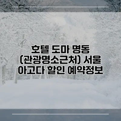 호텔 도마 명동 (관광명소근처) 서울 아고다 할인 예약정보
