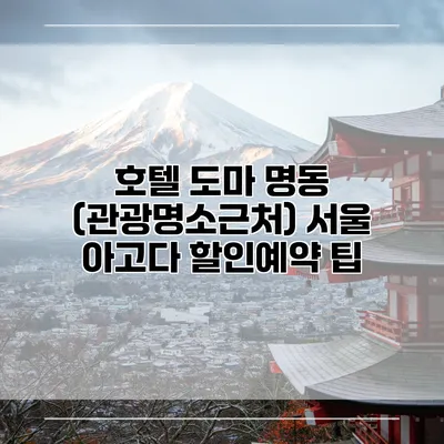호텔 도마 명동 (관광명소근처) 서울 아고다 할인예약 팁