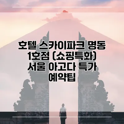 호텔 스카이파크 명동 1호점 (쇼핑특화) 서울 아고다 특가 예약팁