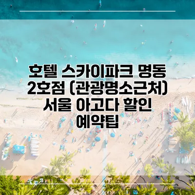 호텔 스카이파크 명동 2호점 (관광명소근처) 서울 아고다 할인 예약팁