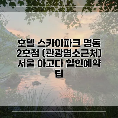 호텔 스카이파크 명동 2호점 (관광명소근처) 서울 아고다 할인예약 팁
