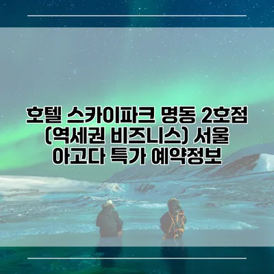 호텔 스카이파크 명동 2호점 (역세권 비즈니스) 서울 아고다 특가 예약정보