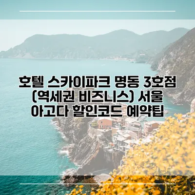 호텔 스카이파크 명동 3호점 (역세권 비즈니스) 서울 아고다 할인코드 예약팁