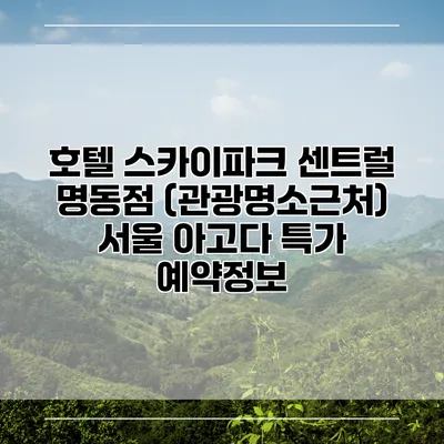 호텔 스카이파크 센트럴 명동점 (관광명소근처) 서울 아고다 특가 예약정보
