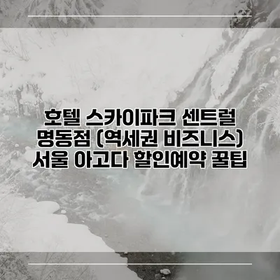 호텔 스카이파크 센트럴 명동점 (역세권 비즈니스) 서울 아고다 할인예약 꿀팁