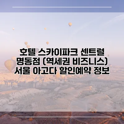 호텔 스카이파크 센트럴 명동점 (역세권 비즈니스) 서울 아고다 할인예약 정보