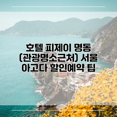 호텔 피제이 명동 (관광명소근처) 서울 아고다 할인예약 팁